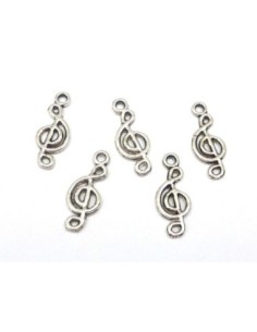 Pendentif note de musique argenté