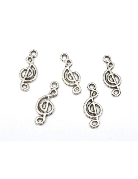 Pendentif note de musique argenté