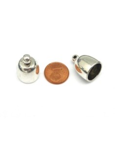 Embout rond argenté pour cordon cuir de 12mm 2