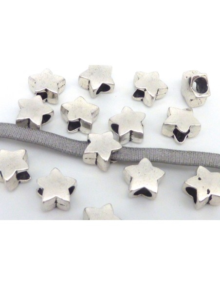 Perle étoile argenté en métal