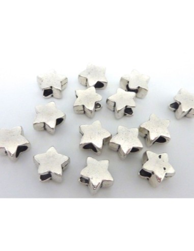 Perle étoile pas chère de couleur argenté en métal
