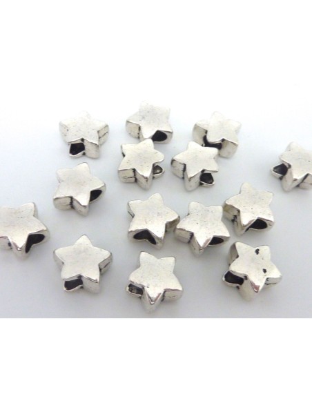 Perle étoile pas chère de couleur argenté en métal