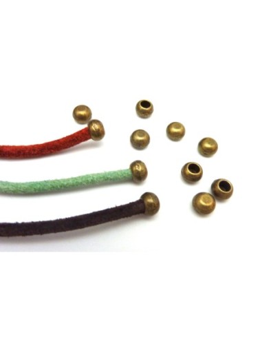 50 Perles embout de finition pour cordon de 3mm en métal de couleur