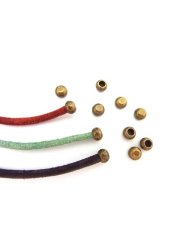 50 Perles embout de finition pour cordon de 3mm en métal de couleur