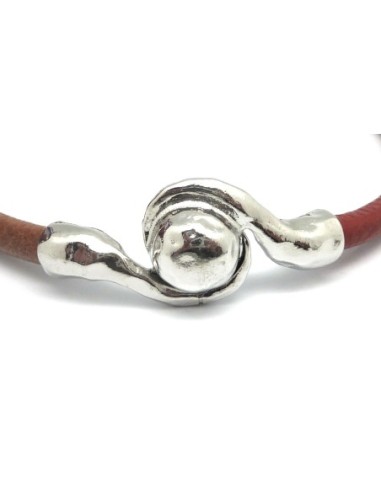 Fermoir magnétique argenté pour cordon de 6mm