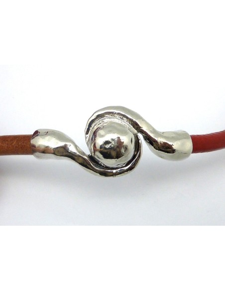 Fermoir aimant 6mm pour cordon cuir argenté