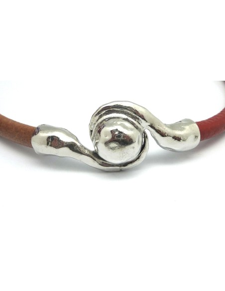 Fermoir aimanté martèle pour cuir rond 6mm