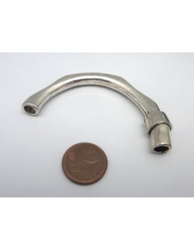 Fermoir aimanté demi jonc pour cordon de 4,5mm en métal argenté