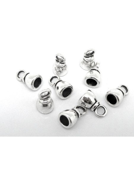 cache noeud pour cordon de 5mm argent embout