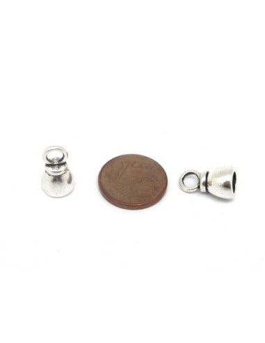 cache noeud pour cordon de 5mm argent embout