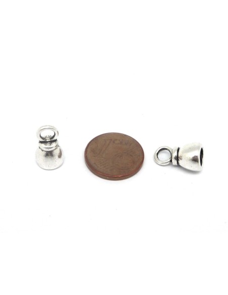 cache noeud pour cordon de 5mm argent embout
