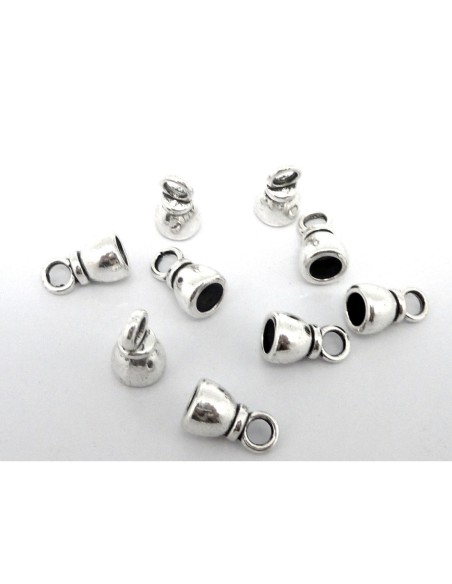 cache noeud pour cordon de 5mm argent embout