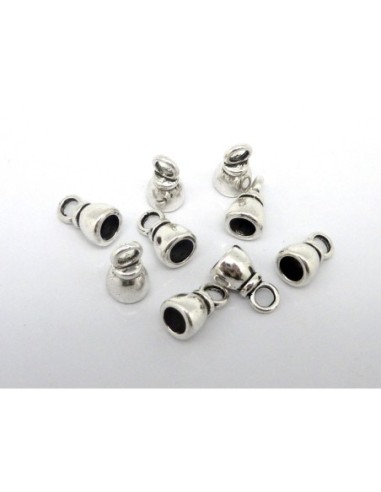 cache noeud pour cordon de 5mm argent embout