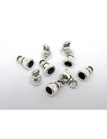 cache noeud pour cordon de 5mm argent embout