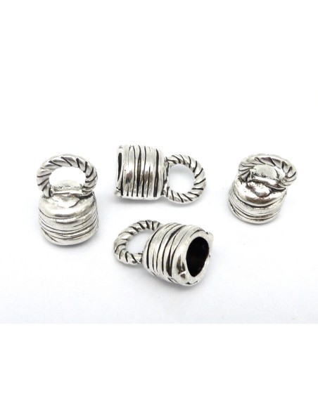 Embout argenté pour cordon de 10mm pour creation DIY