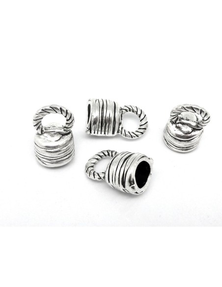 Embout gros diamètre 10mm en métal argenté