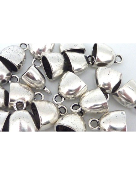 Embout calotte argenté en métal