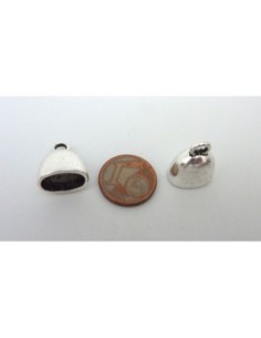 Embout calotte argenté en métal 2