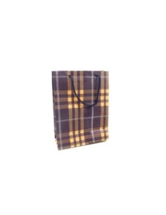 sac cadeaux kraft motif carreaux