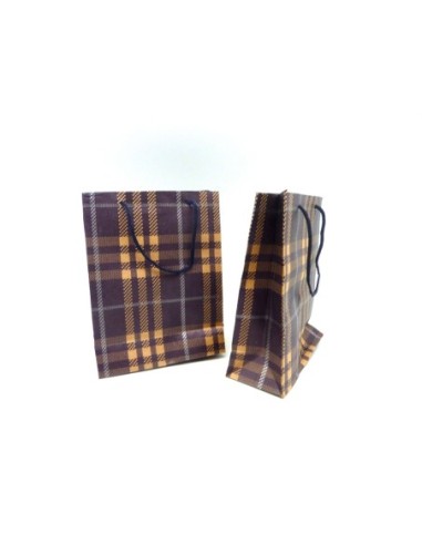 sac cadeaux kraft motif carreaux