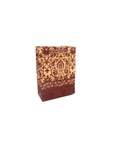 Pochette cadeaux kraft motif fleur frise