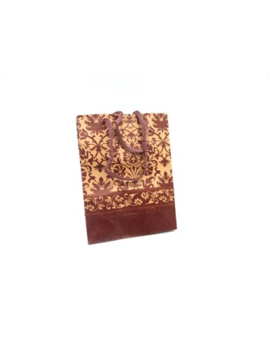 Pochette cadeaux kraft motif fleur frise