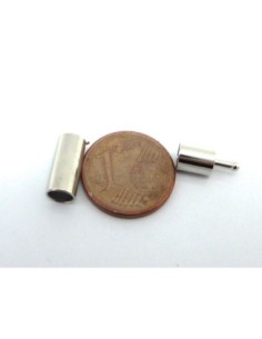 Fermoir tige embout rond 4mm en métal argenté 2