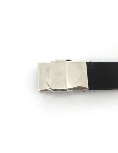 R-Fermoir clip griffe pour lanière de 14mm - 14,5mm en métal argenté