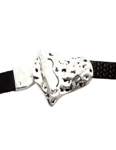 Fermoir crochet coeur pour lanière de 10mm