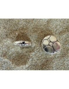 Perles ronde pastille gravé de ronds, disques, ballon en... 2