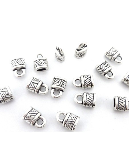 Embout pour lanière cordon 4,5mm en métal argenté