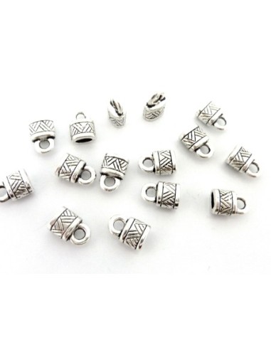 Embout pour lanière 4mm style ethnique argenté