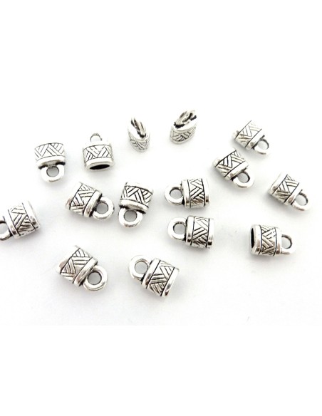 Embout pour lanière 4mm style ethnique argenté