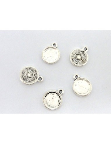 Lot de 5 Supports cabochon rond pendentif pour...