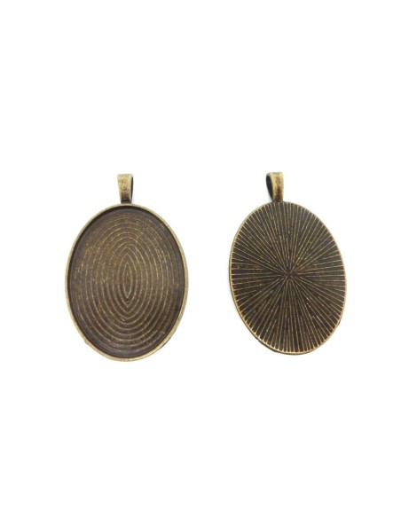 Support cabochon ovale de couleur bronze en métal pour cabochon 40x30mm