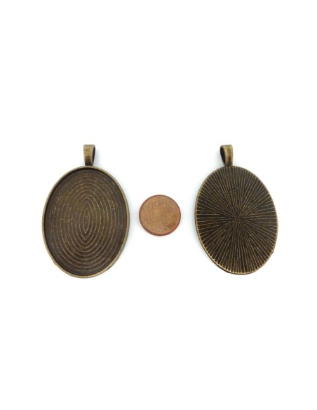 Grand support cabochon 51mm en métal de couleur bronze