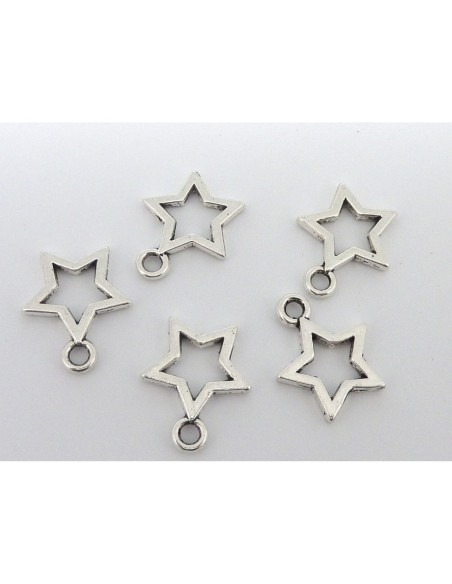 Breloque étoile évidée argenté pour création DIY Breloque étoile évidée argenté pour création DIY