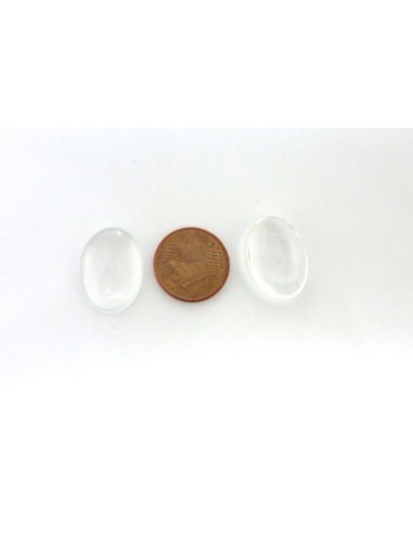 Lot de 10 Cabochons ovale 13 x 18mm loupe en verre