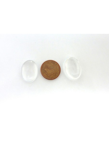 Lot de 10 Cabochons ovale 13 x 18mm loupe en verre