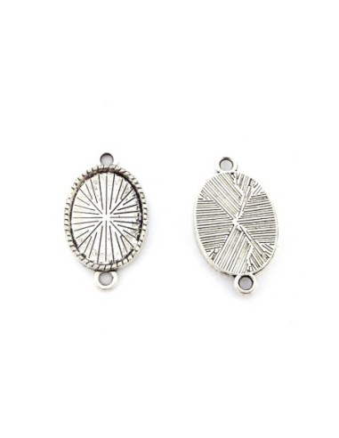 5 Supports cabochon ovale pour cabochon 13x18mm en métal argenté