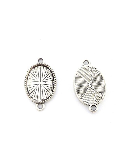 5 Supports cabochon ovale pour cabochon 13x18mm en métal argenté