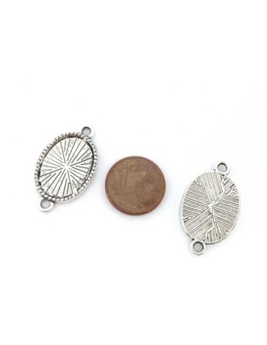 5 Supports cabochon ovale pour cabochon 13x18mm en métal argenté