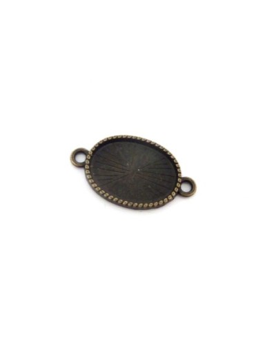 Support cabochon connecteur pour cabochon 13 x 18mm en métal couleur bronze