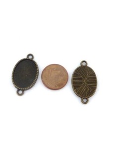 Support cabochon connecteur pour cabochon 13 x 18mm en métal couleur bronze 2