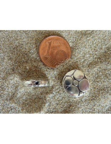 Perles ronde pastille gravé de ronds, disques,...