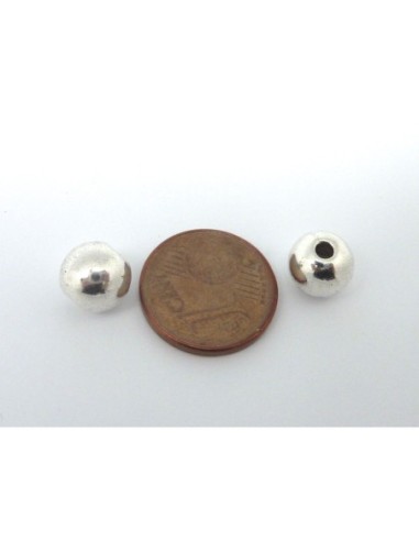 Perle argenté ronde en métal pas chère