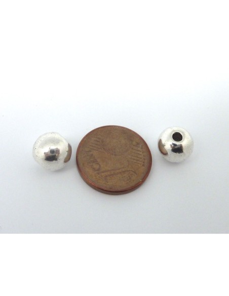 Perle argenté ronde en métal pas chère