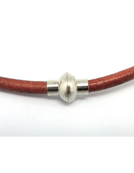 Fermoir aimanté sphère 10mm en métal argenté pour cordon 4mm