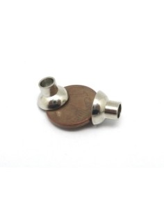 Fermoir aimanté sphère 10mm en métal argenté pour cordon 4mm 2