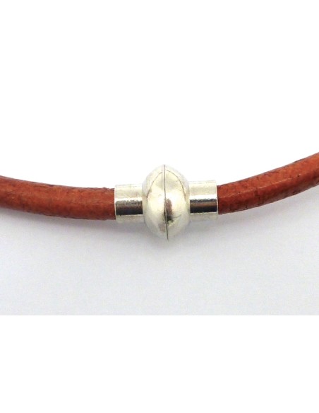 Fermoir aimanté sphère 10mm en métal argenté pour cordon 4mm